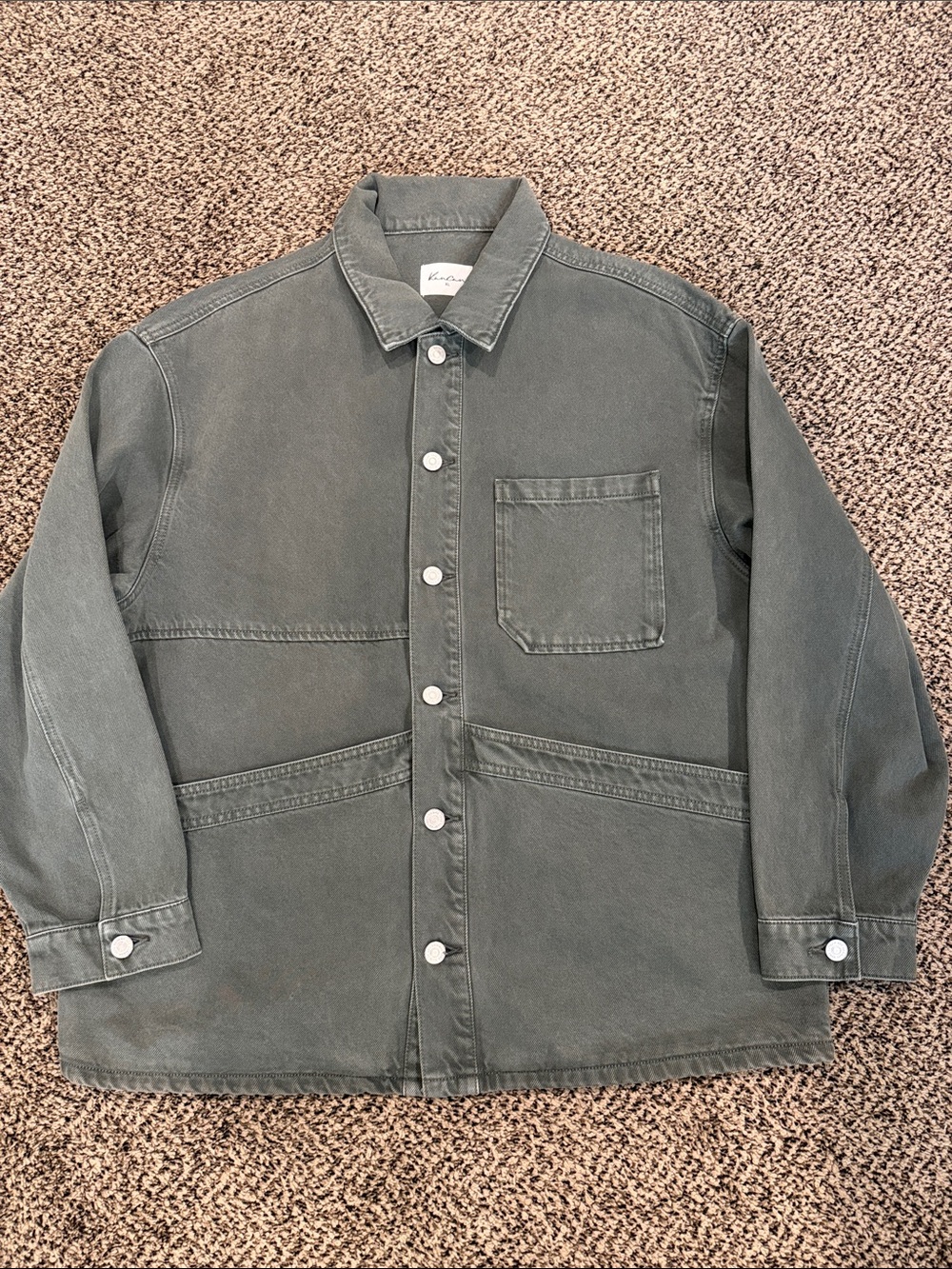 KanCan Olive Green Shirt Jacket with Utility Pockets